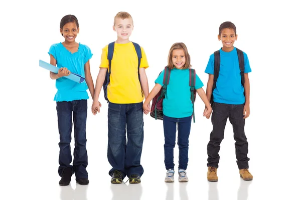 Elementary pupils holding hands Royalty Free Stock Photos