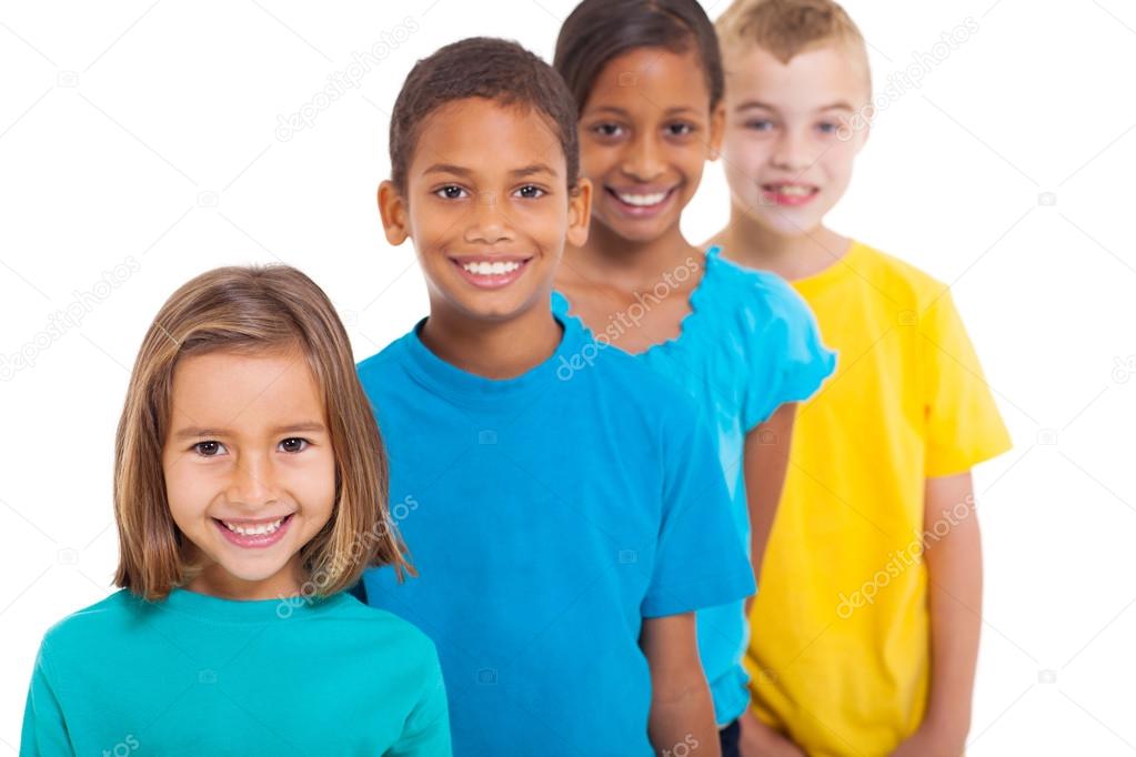 group of multiracial children