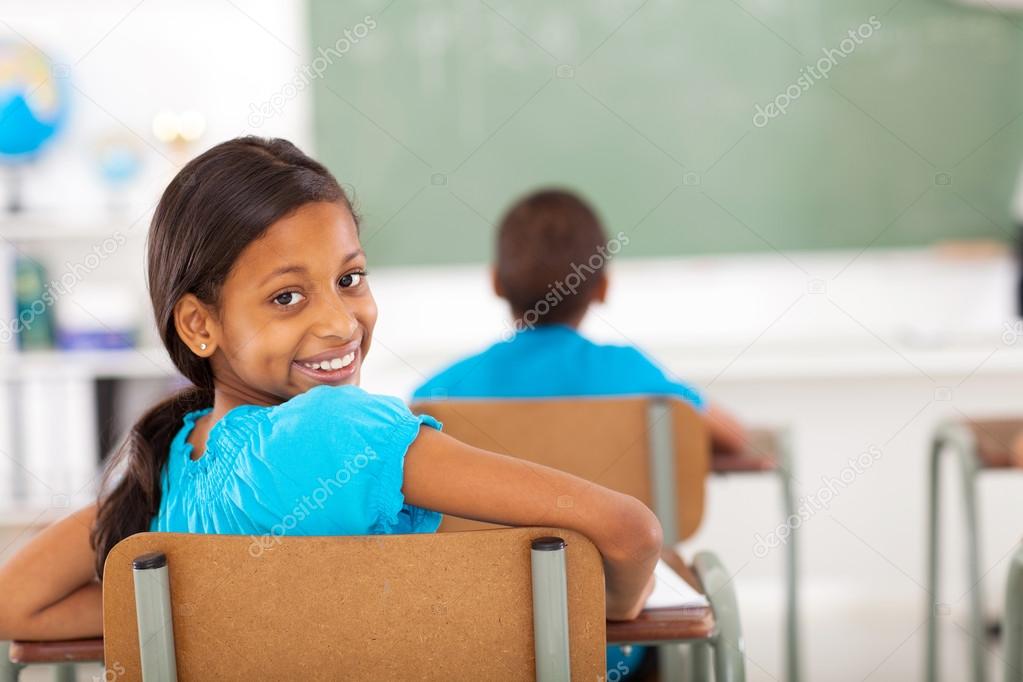 primary school girl in classroom