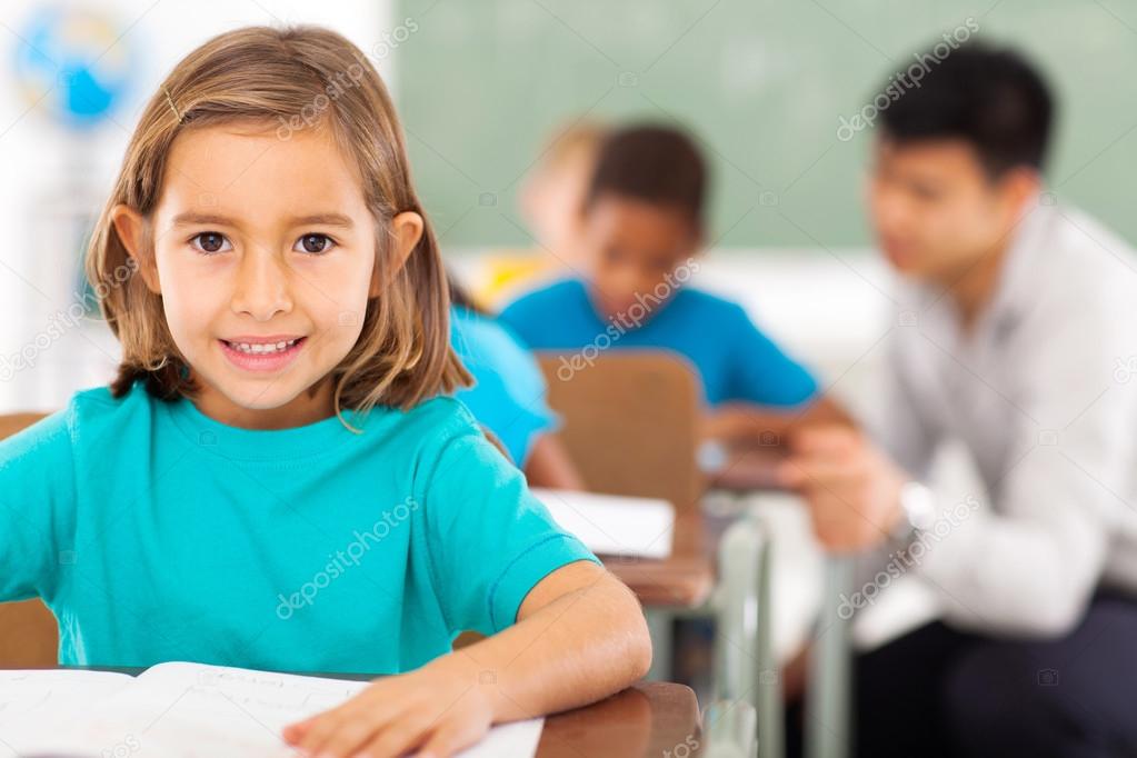 elementary school student in classroom