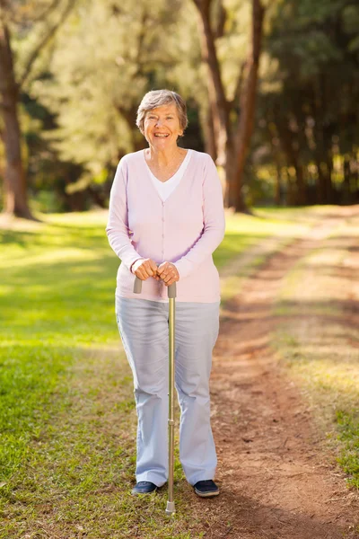 Happy senior woman outdoors — Stock Photo, Image