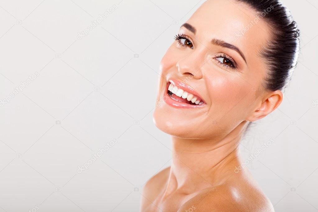 beautiful woman with healthy teeth
