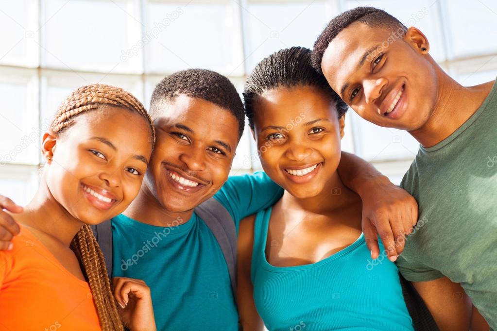 group of young african american students