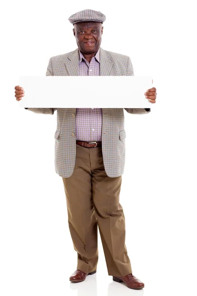 Old african american man holding banner — Stock Photo, Image