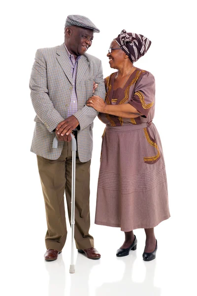 Sénior casal africano olhando um para o outro — Fotografia de Stock