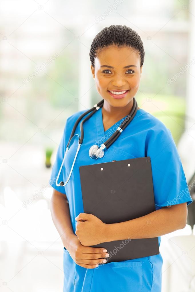 female african american medical professional in office