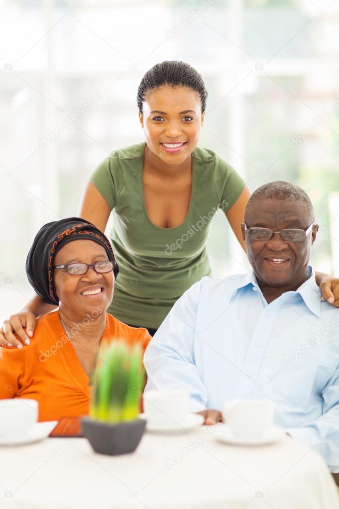 african grandparents and granddaughter