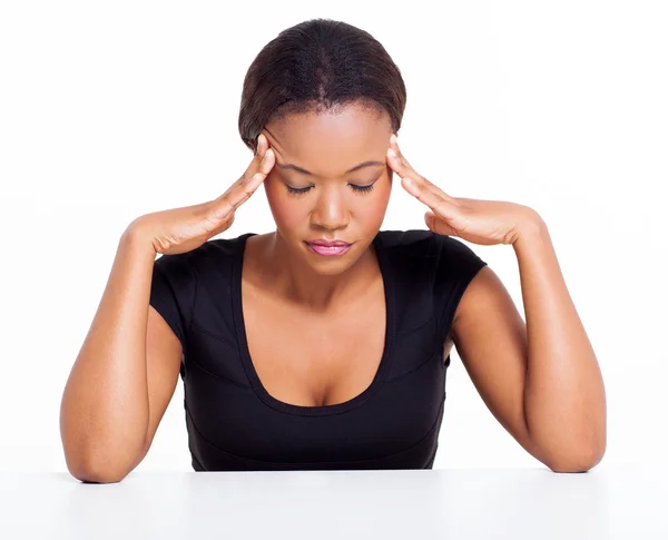 Young black woman having headache — Stock Photo, Image