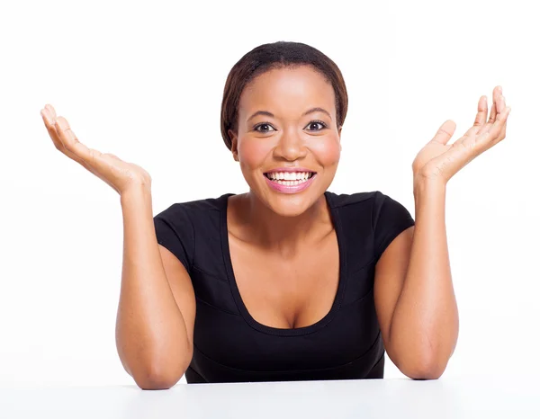 Excited young african business woman — Stock Photo, Image