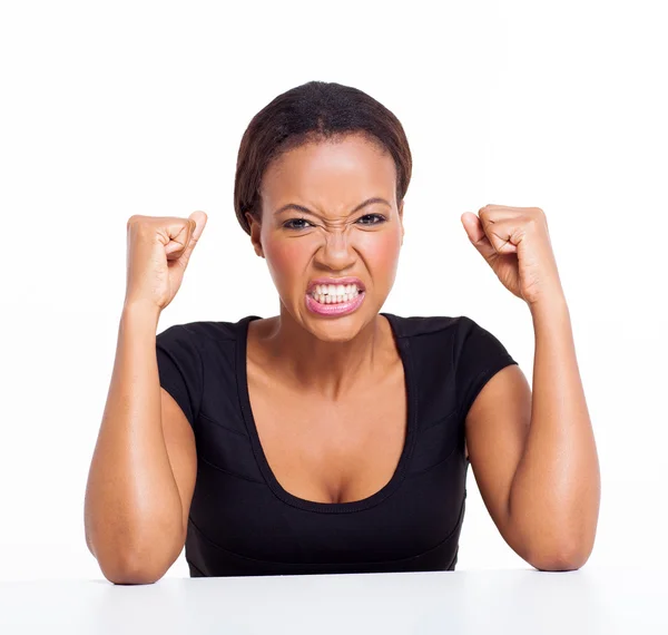 Angry african woman — Stock Photo, Image