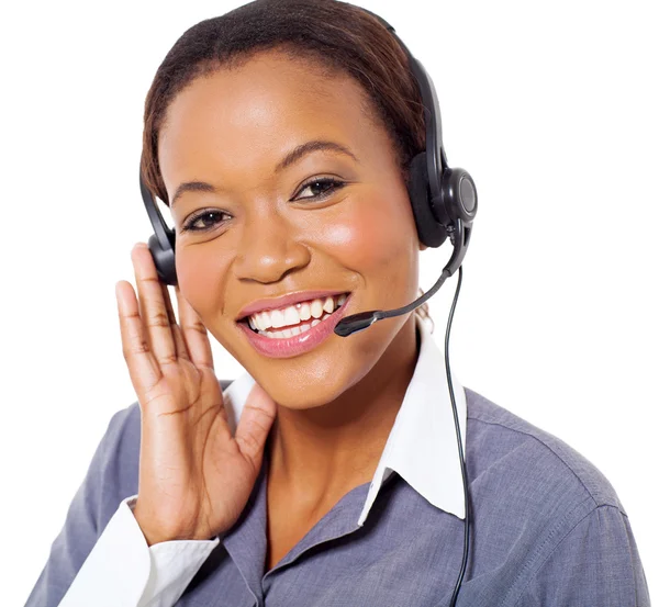 Jovem operador de call center afro-americano — Fotografia de Stock