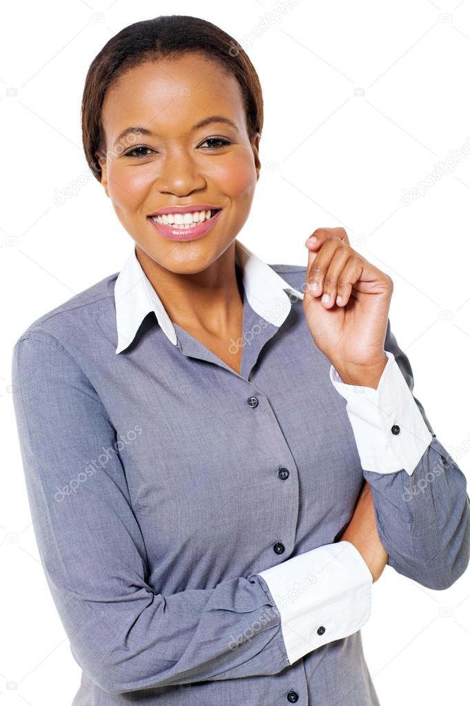 young african american businesswoman posing