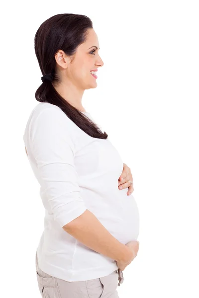 Vista laterale della donna incinta — Foto Stock