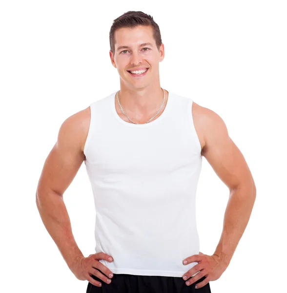 Healthy young man on white — Stock Photo, Image