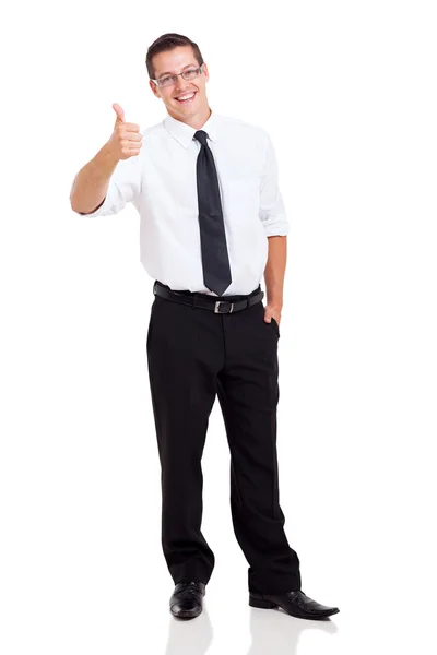 Business executive giving thumb up — Stock Photo, Image