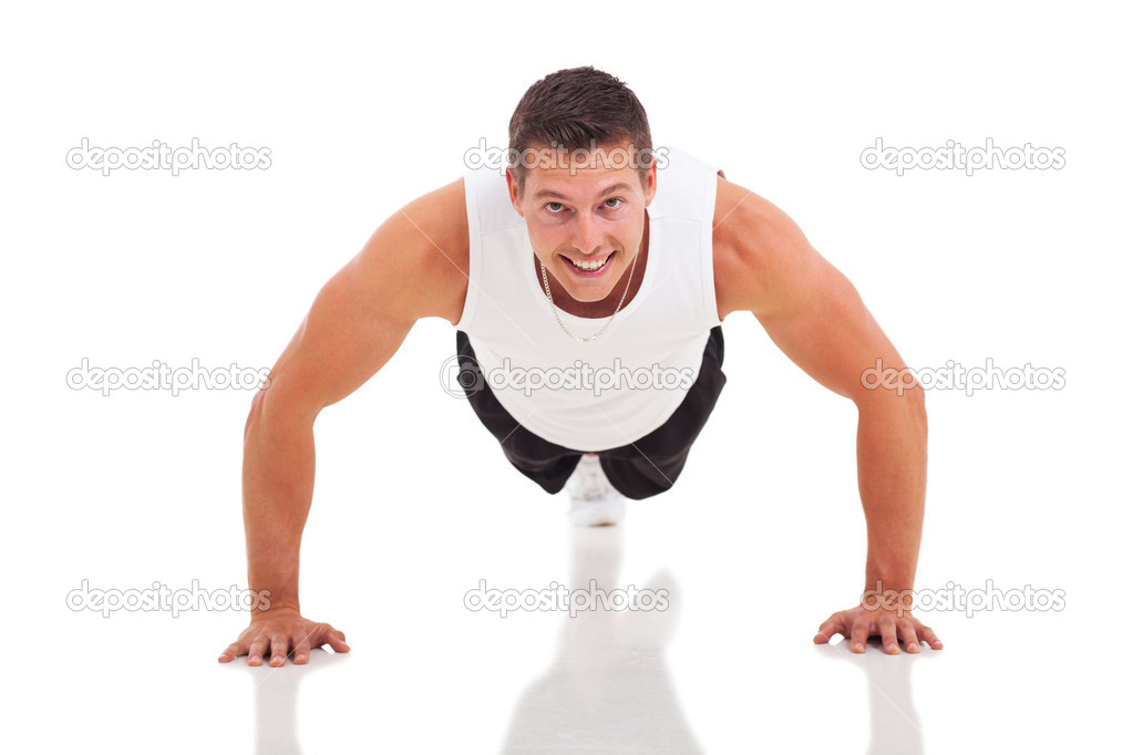 fitness man doing push ups