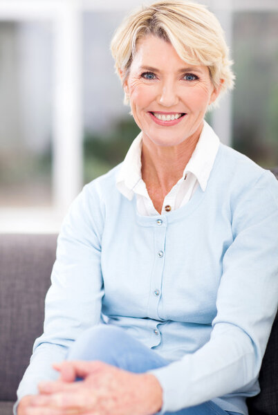 senior woman sitting at home