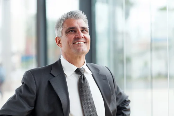 Middle aged businessman looking up — Stock Photo, Image