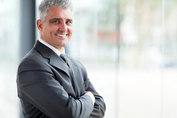 Businessman with arms folded looking at the camera