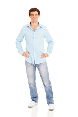 erkek model ile poz onun kalçalarına ellerini