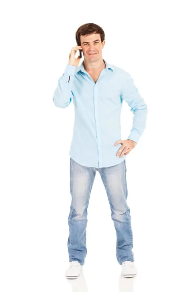 Man pratar på mobiltelefon — Stockfoto