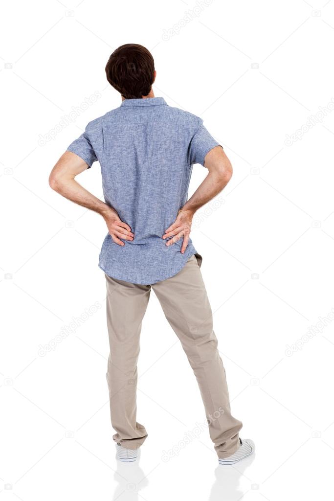 Young man having back pain