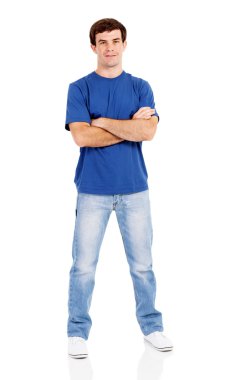 Casual genç adam tam uzunlukta portre