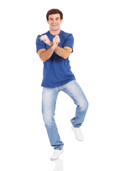 Cheerful man dancing — Stock Photo, Image