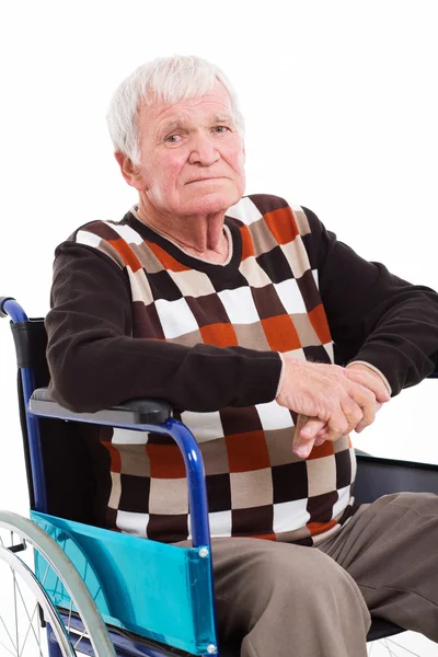 Disabled senior man on wheel chair — Stock Photo, Image