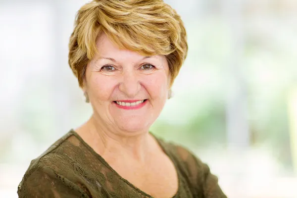 Senior woman closeup portrait — Stock Photo, Image