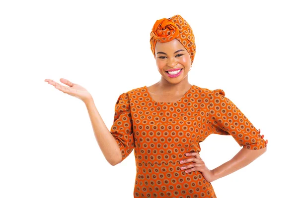 Afrikaanse vrouw presenteren — Stockfoto