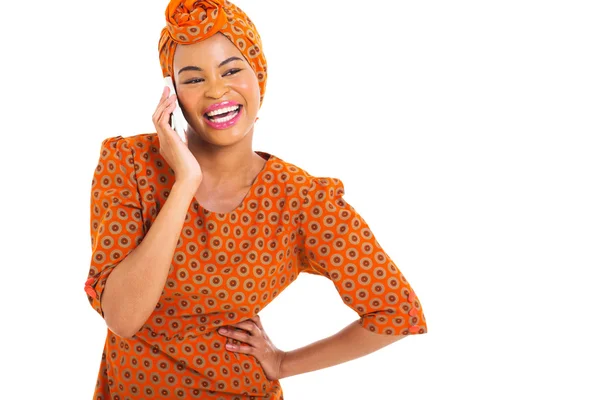 African woman talking on smart phone — Stock Photo, Image