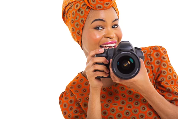 Afrikanische Fotografin — Stockfoto