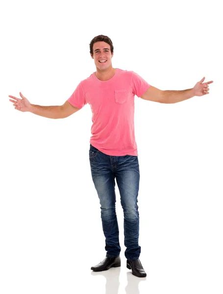 Happy young man on white — Stock Photo, Image