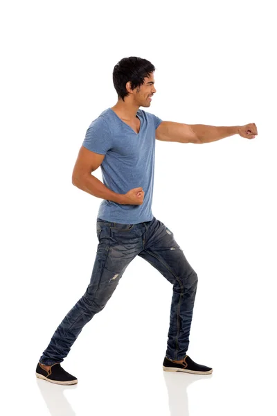 Indian man doing karate — Stock Photo, Image