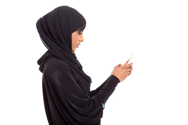 Arabian girl using smart phone