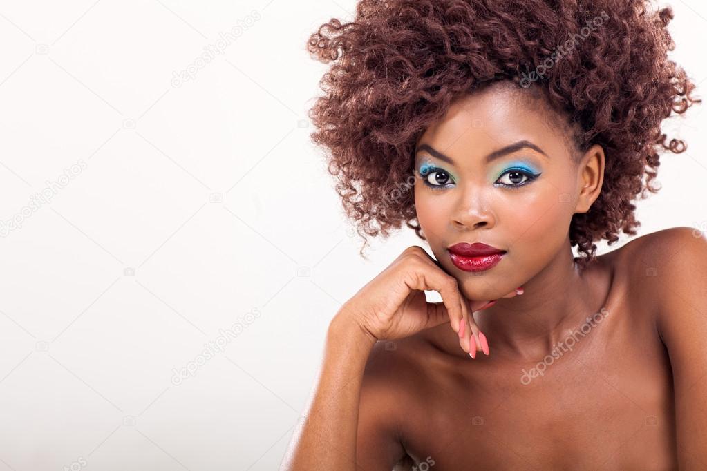 african woman with stylish makeup