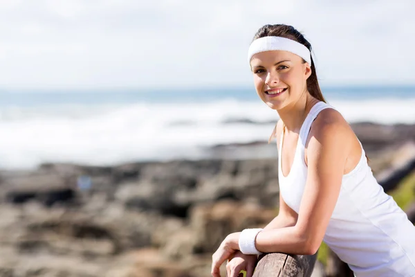 Beautiful exercise woman outdoors — Stock Photo, Image