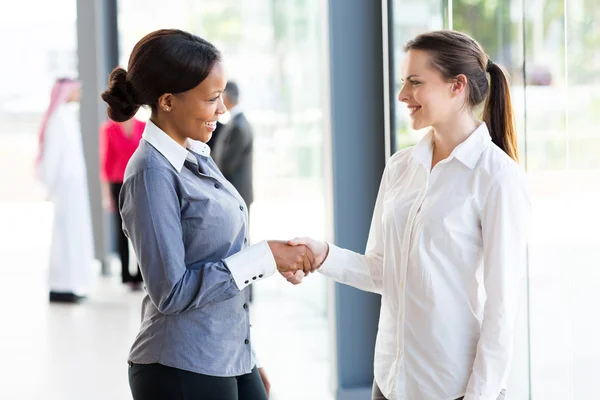 Businesswomen handshaking — Stock Photo, Image