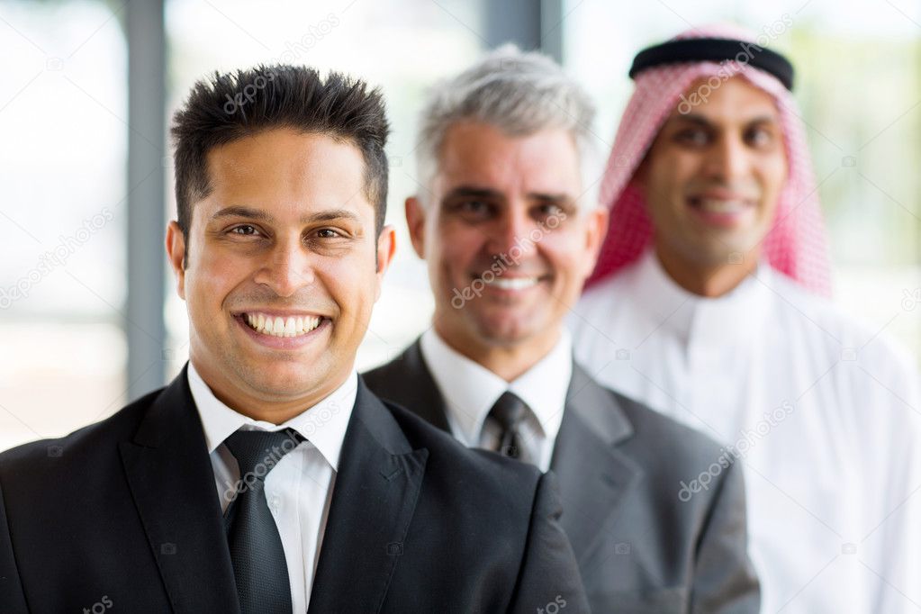 Businessmen standing in a row