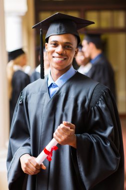Afro american male graduate clipart