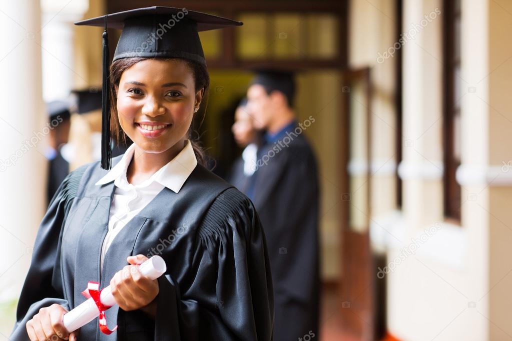Cute african graduate