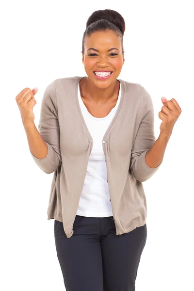 Excited afro american woman — Stock Photo, Image