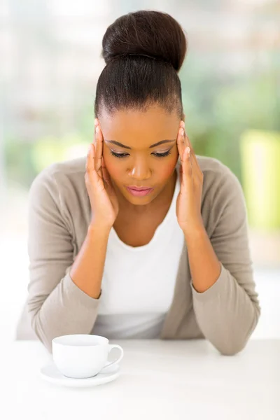 Stressed african woman — Stock Photo, Image