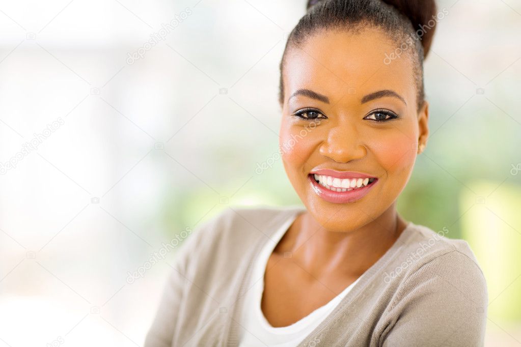 young african american woman close up