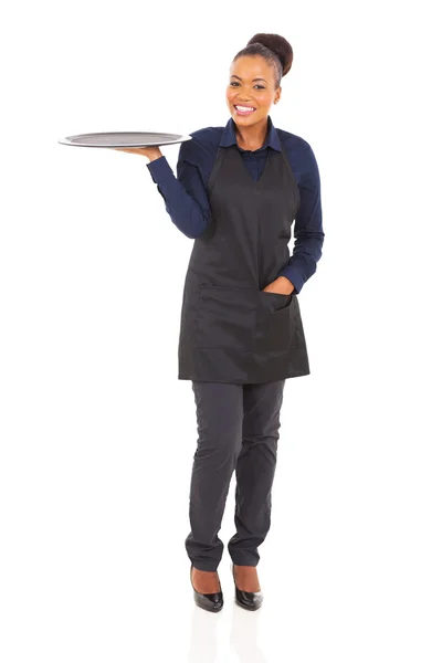 African american waitress full length portrait — Stock Photo, Image