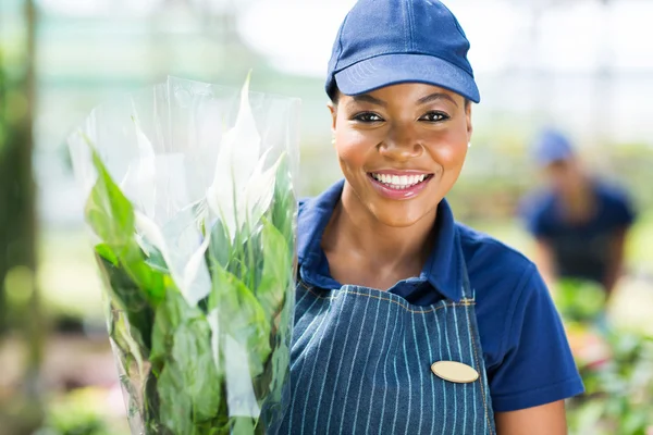 African female florist — Stock Photo, Image