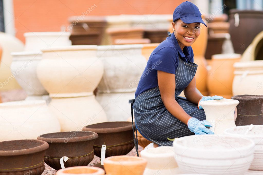 african female hardware store worker 