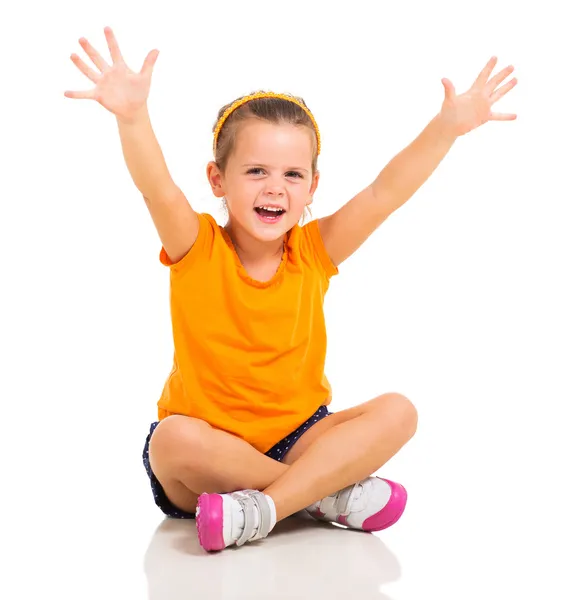 Little girl arms up — Stock Photo, Image