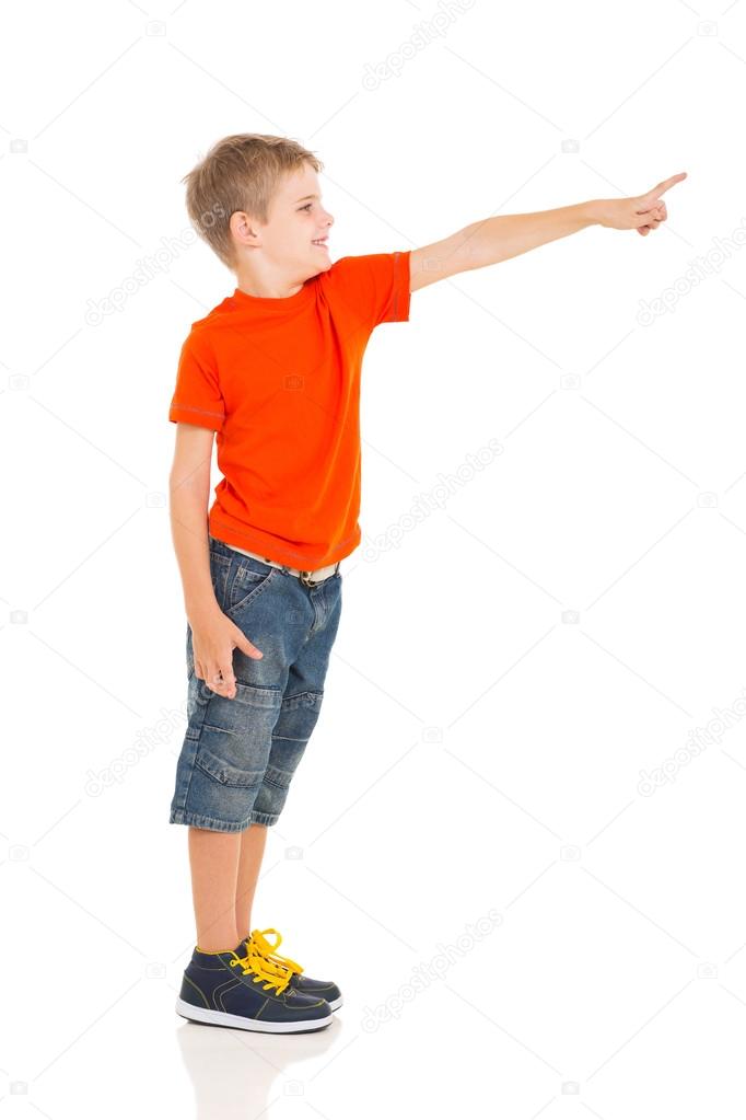 cute little boy pointing 